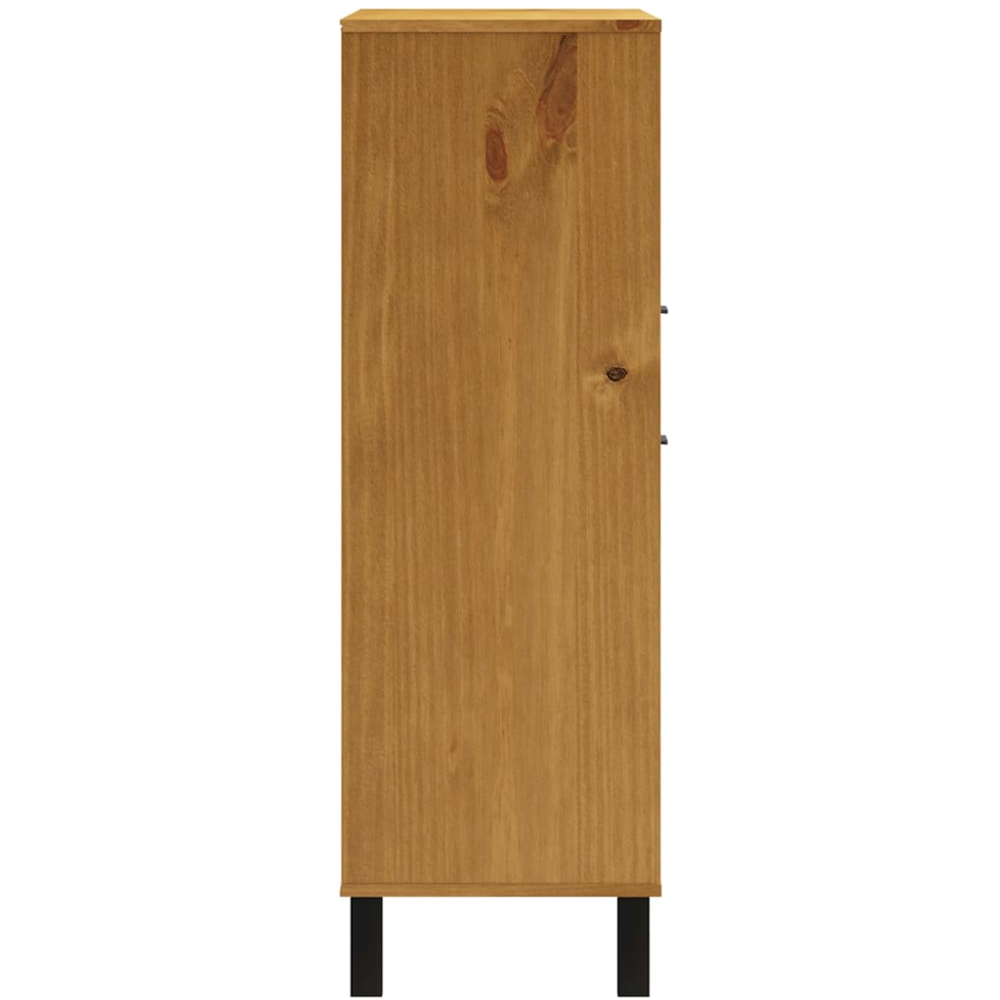vidaXL 3 Door Single Drawer Single Shelf Brown Oak Solid Pine Wood Highboard Image 6