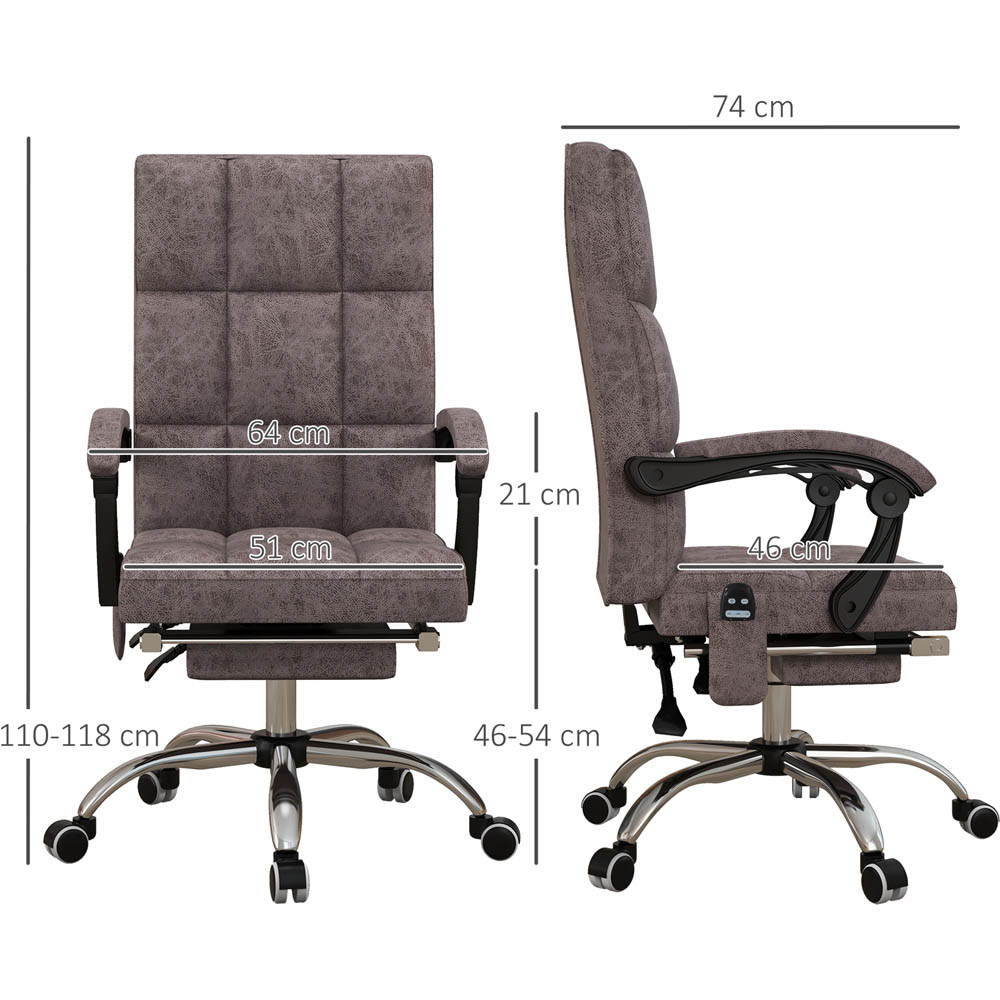 Portland Grey Microfibre Swivel Vibration Massage Executive Office Chair Image 7