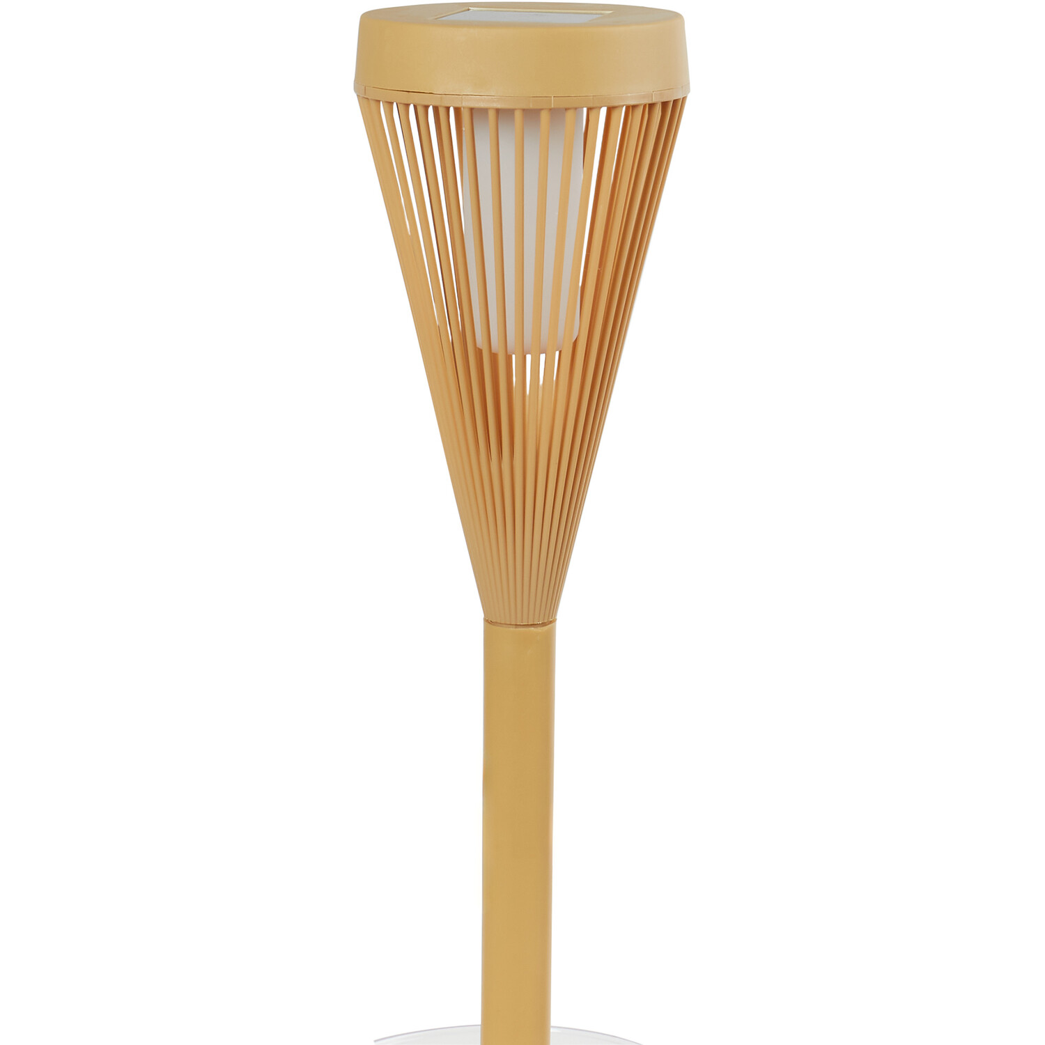 Solar Rattan Effect Single Stake Light - Natural Image 2