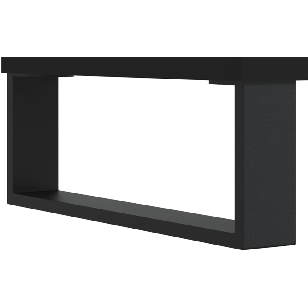 vidaXL 3 Shelf Black Wooden Sideboard with Metal Legs Image 7