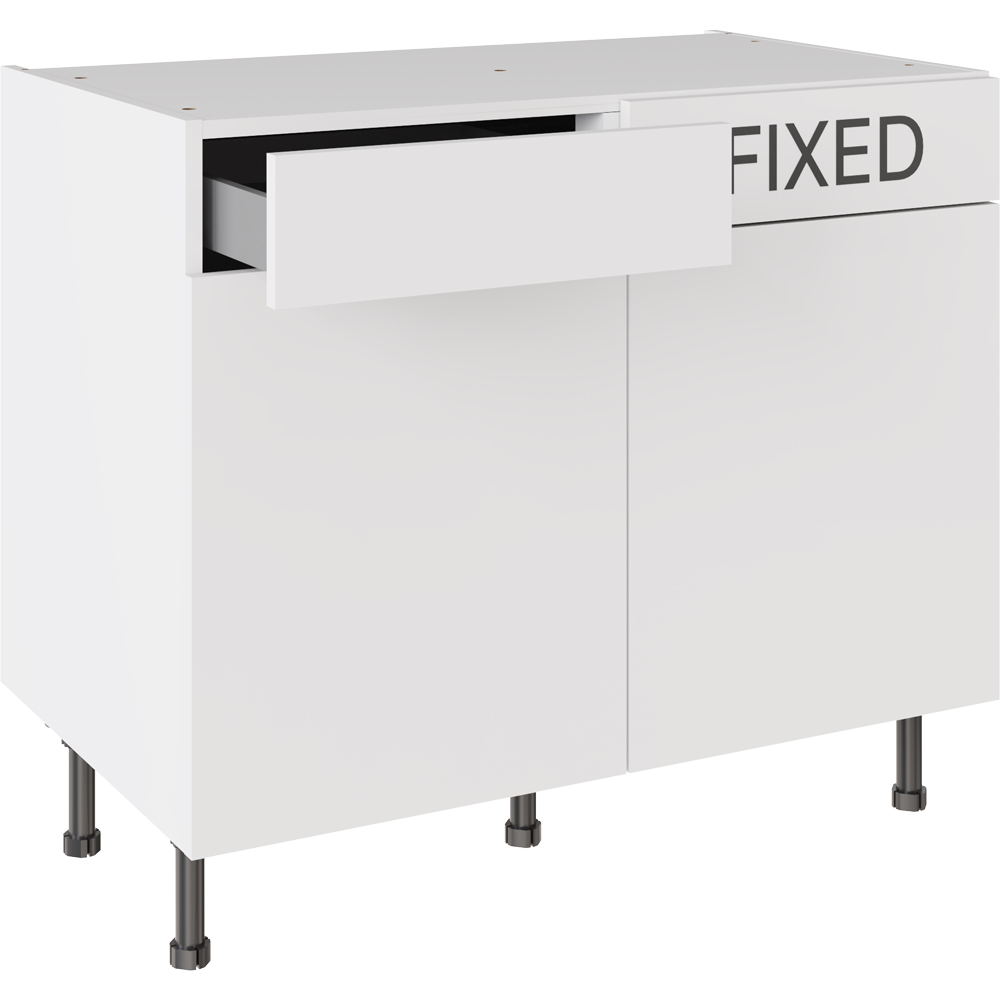 Kitchen Kit Slab Supermatt White Drawerline Base Cabinet 1000mm Image 3
