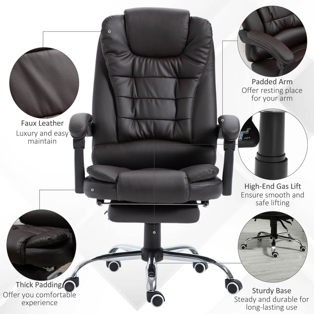 Portland Brown PU Leather Swivel Executive Office Chair Image 3