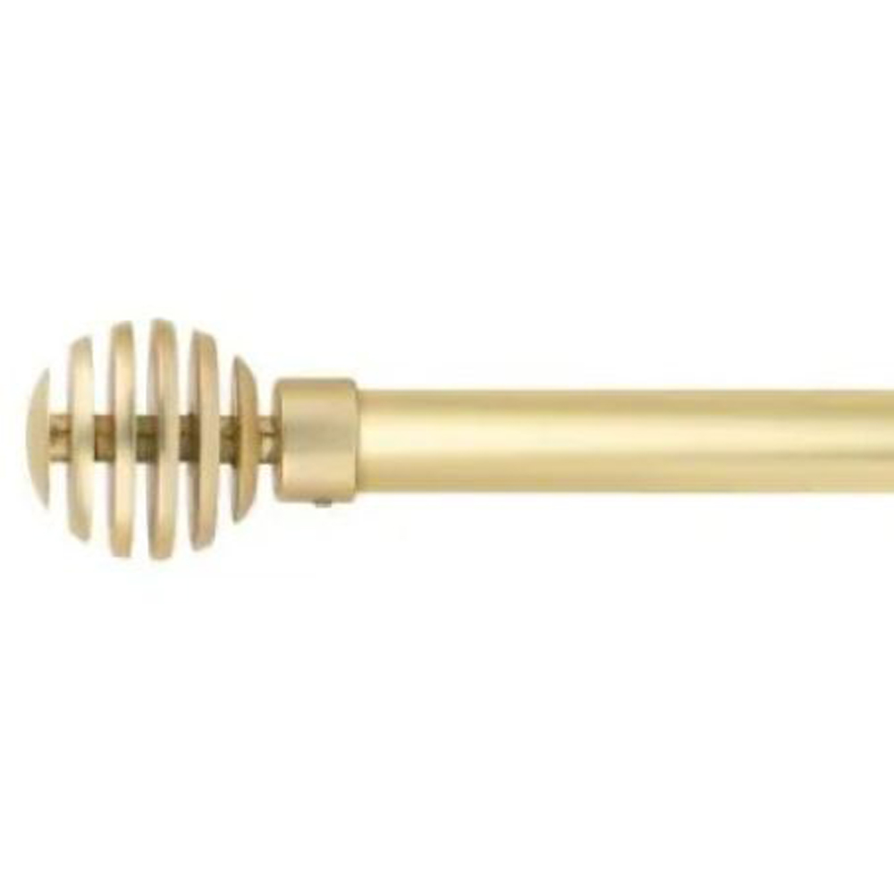 New Edge Blinds Geneva 160-300cm Extendable Gold Eyelet Metal Curtain Pole Set Image 1