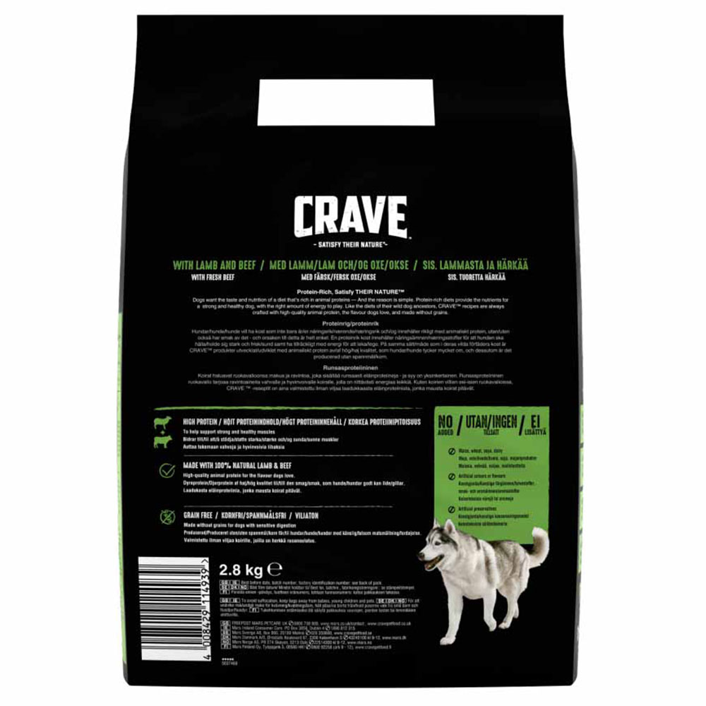 Crave Lamb and Beef Dry Dog Food 2.8kg Image 3