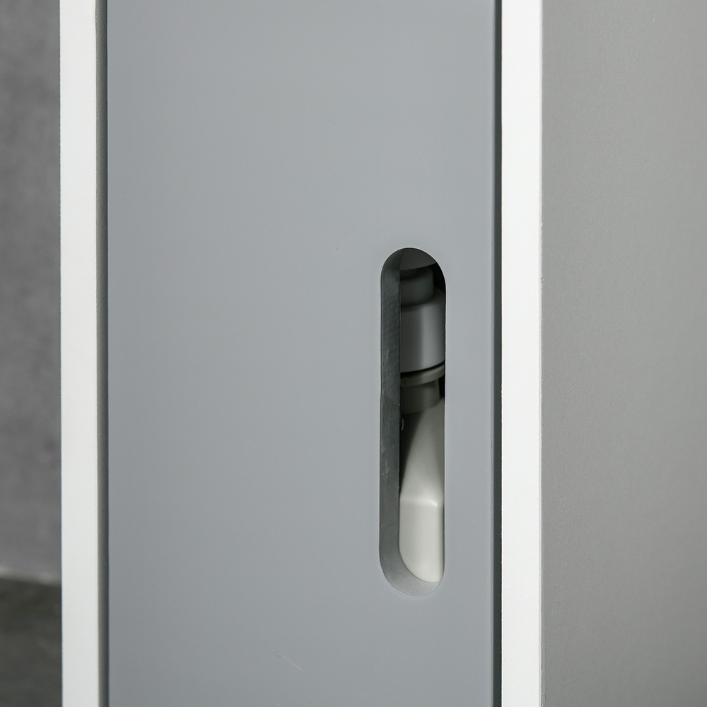 Kleankin 2 Door 2 Drawer White and Grey Tall Floor Cabinet Image 7