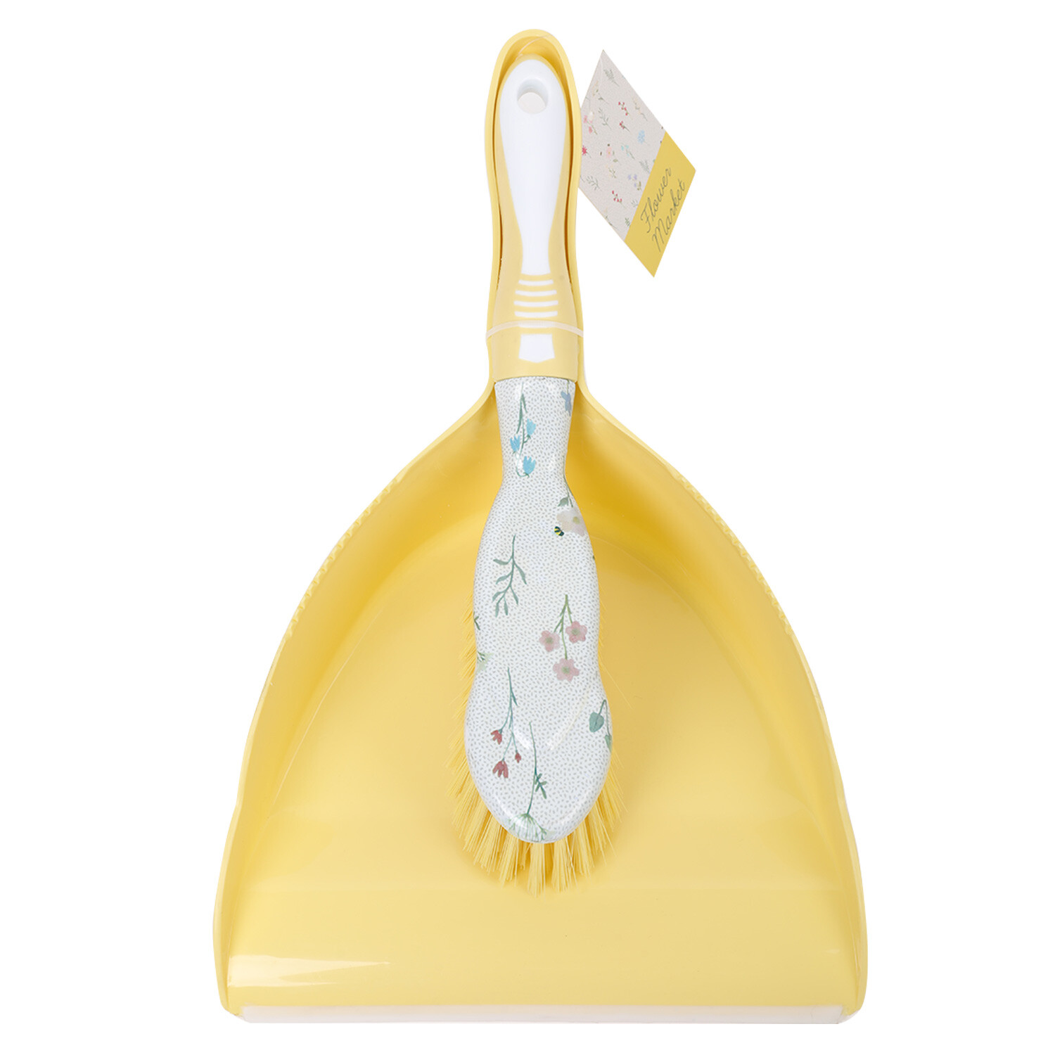Flower Market Dustpan and Brush - Yellow Image 1