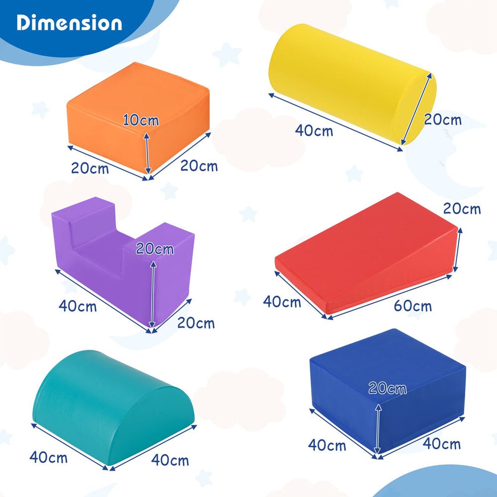 Costway Colourful Toddler Foam Climbing Blocks with PU Cover Image 8