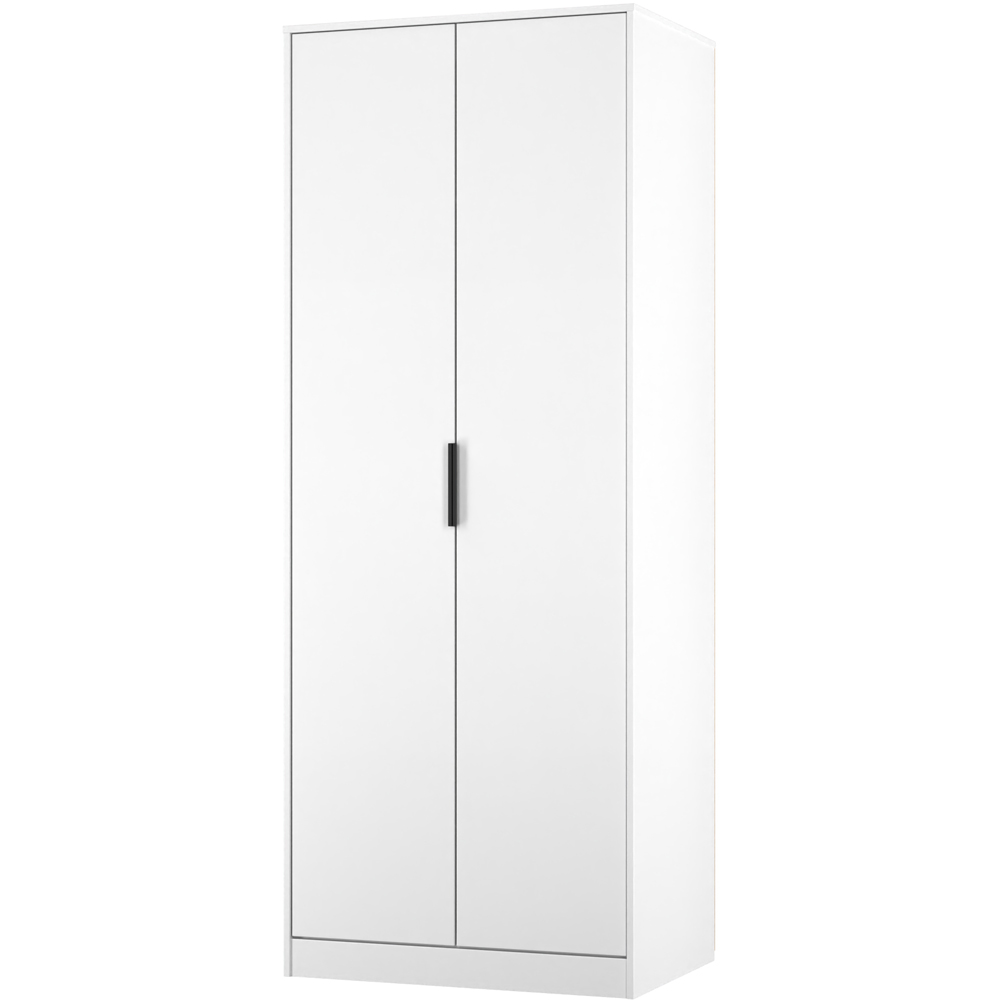 Crowndale Hong Kong 2 Door Matt White Tall Wardrobe Ready Assembled Image 2