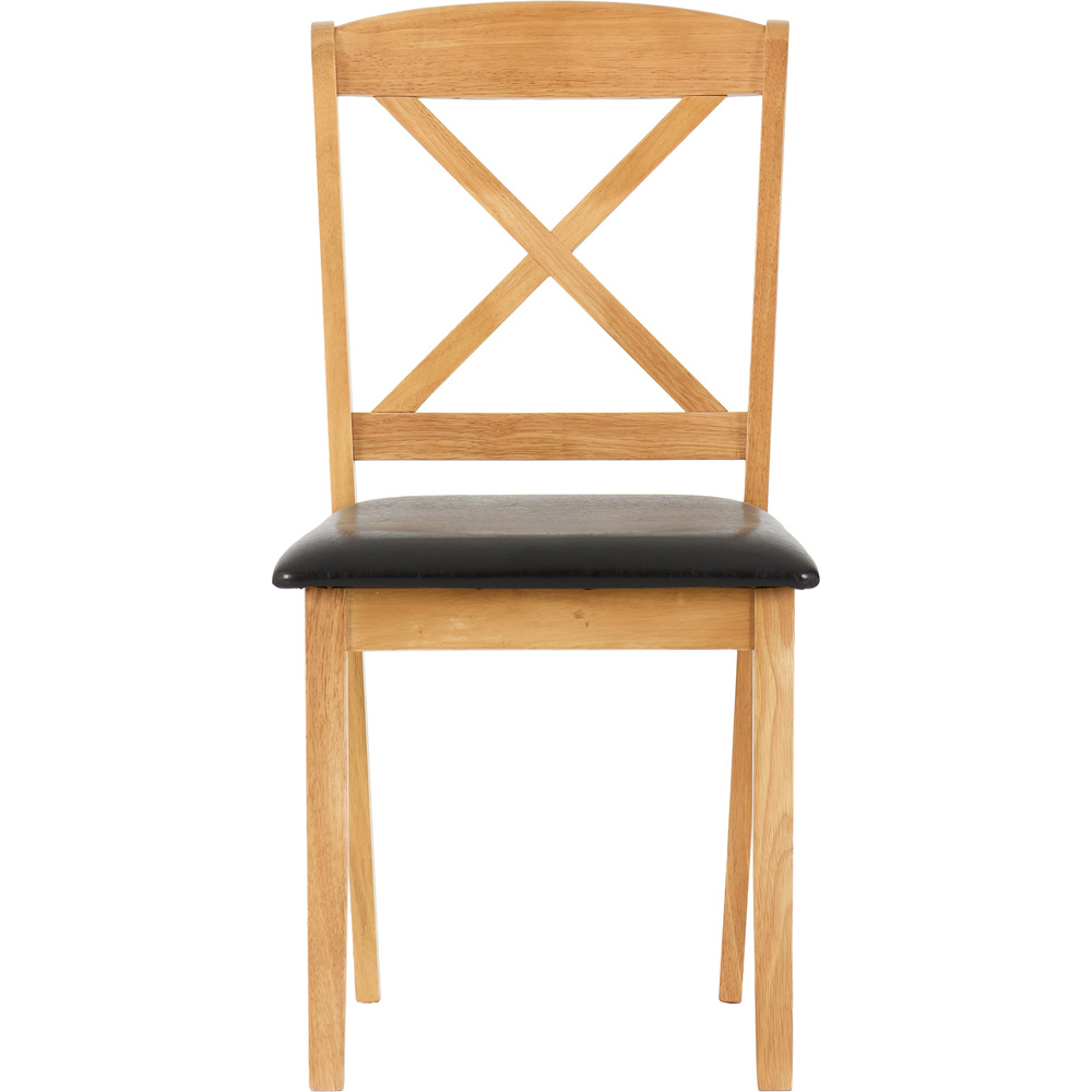 Seconique Mason Set of 2 Brown Oak Varnish Dining Chair Image 3