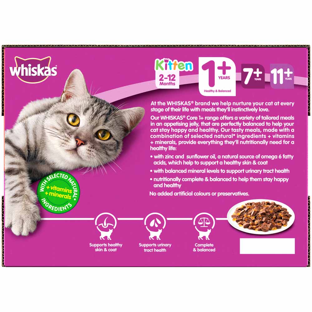 Whiskas Adult Wet Cat Food Pouches Meat in Jelly 12 x 100g Image 5