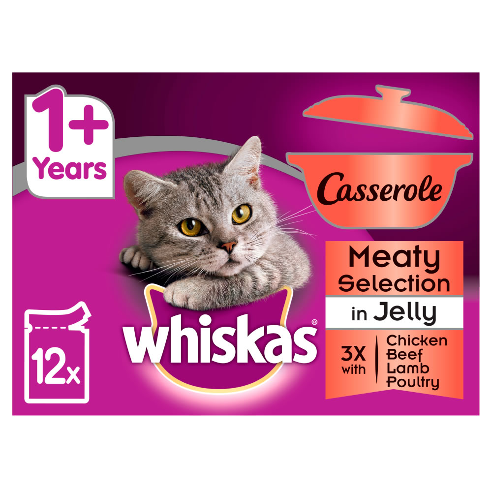 Whiskas Casserole 1+ Meaty Selection Cat Food 12 x 85g Image 1