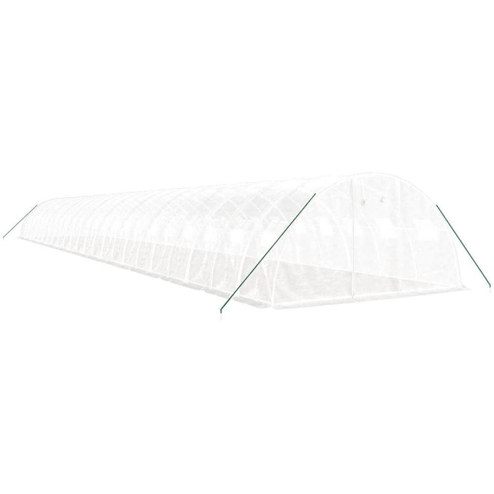 vidaXL White Polyethylene Galvanised Steel Frame 78.4 x 13.1ft Greenhouse Image 2