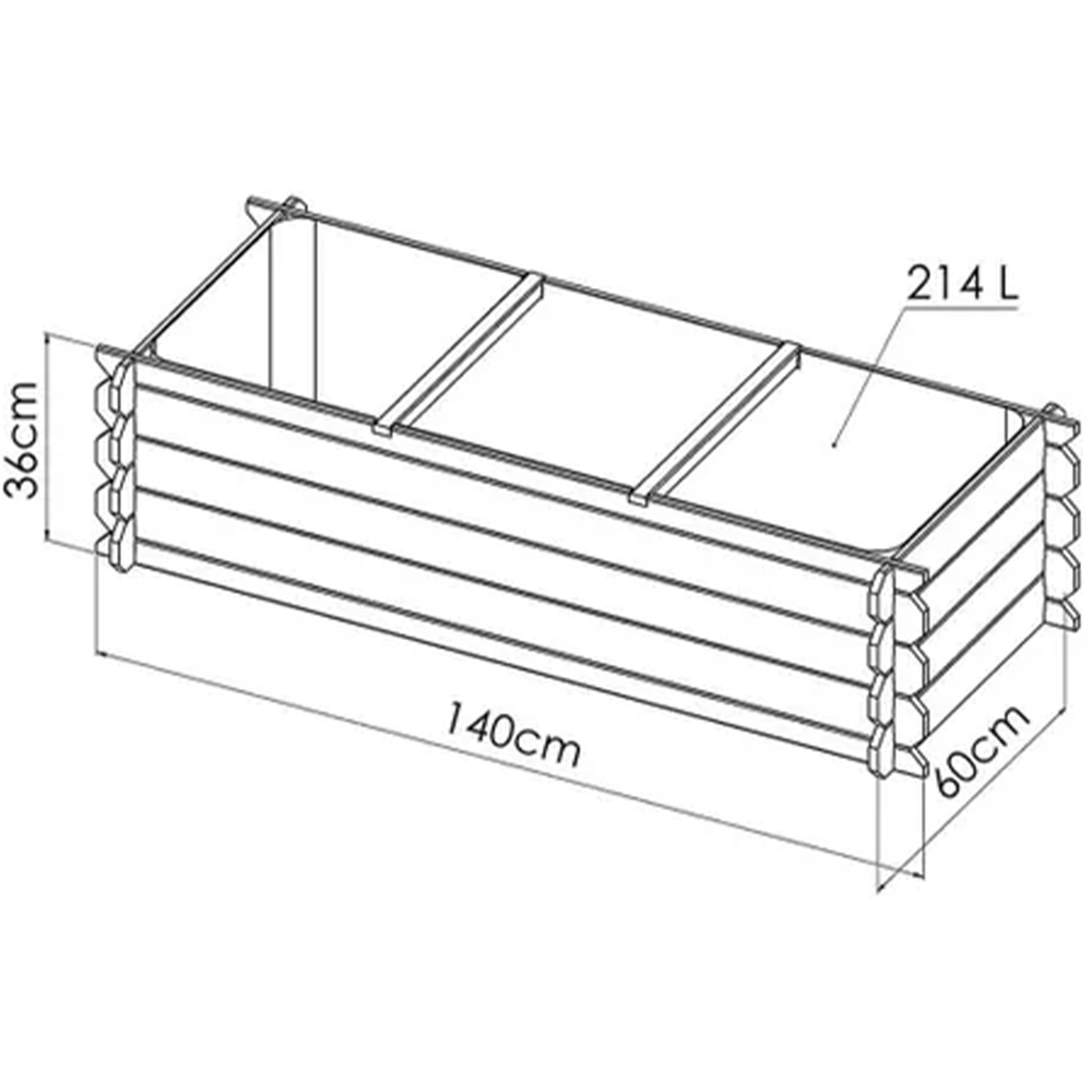 Cerland Basil Wooden Raised Garden Bed 140 x 60cm Image 5