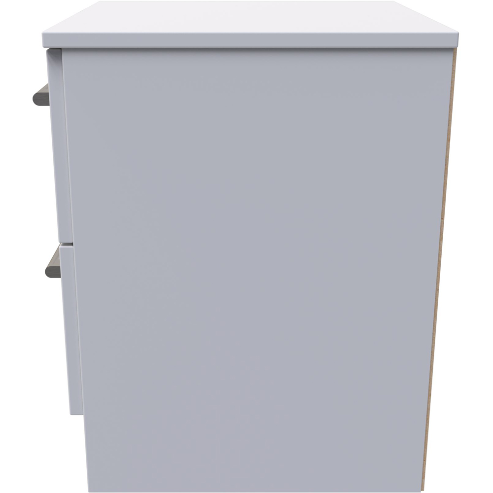 Crowndale Devon 2 Drawer Matt Grey Compact Bedside Cabinet Ready Assembled Image 3