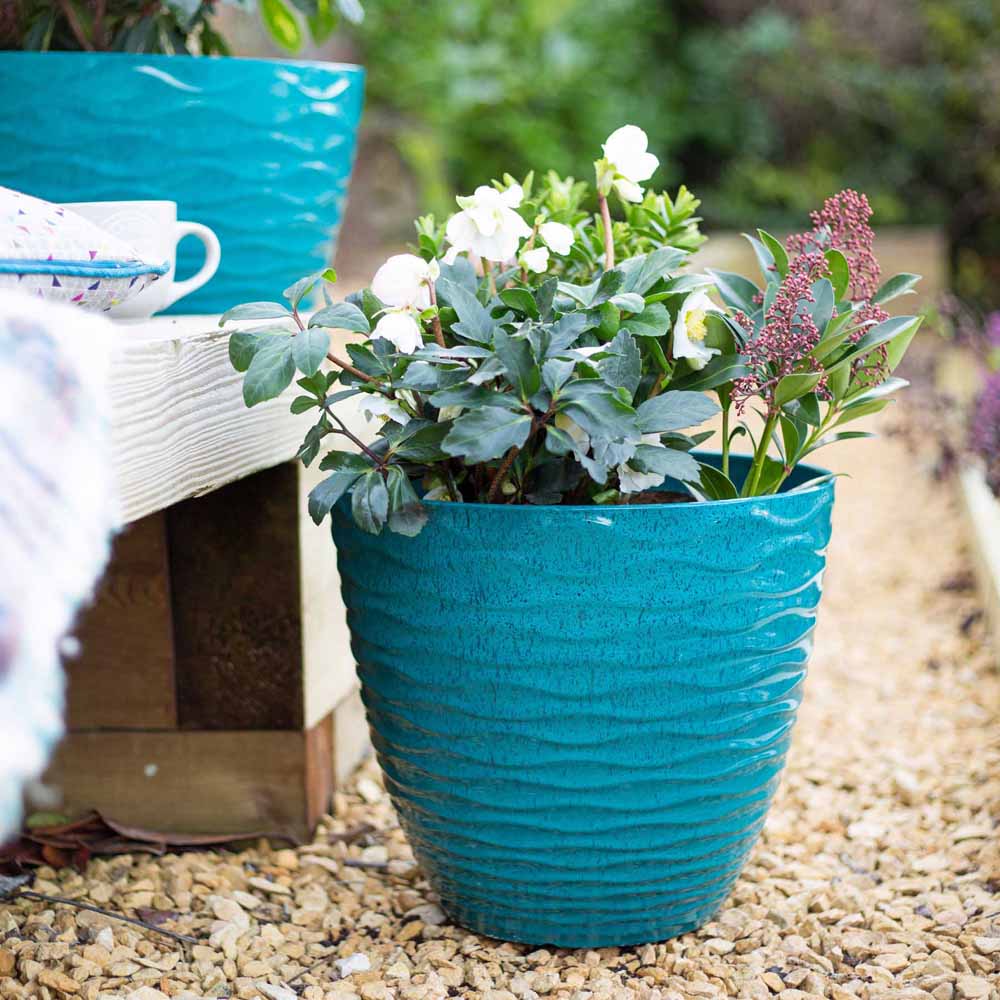 Plant Avenue Windermer Teal Plant Pot 38cm Image 6