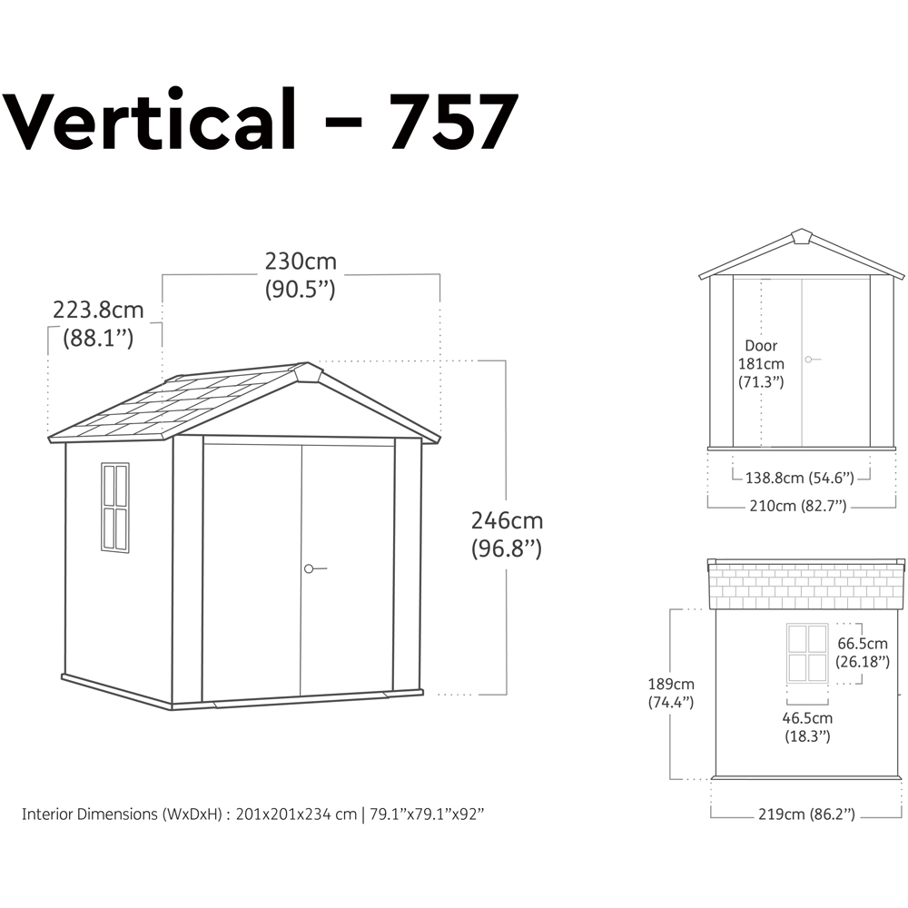 Keter Newton Plus 7 x 7.5ft Grey Steel Double Wall Shed Image 8
