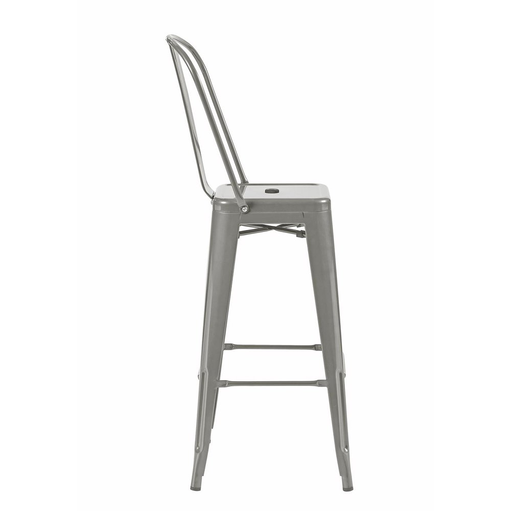 FWStyle Silver Gloss Metal Bar Chair 4 Pack Image 3