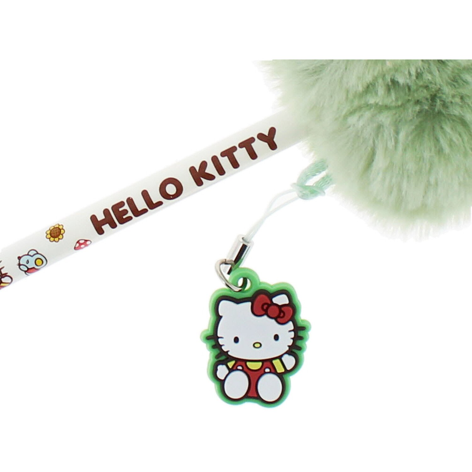 Pumpkin Hello Kitty Pom Pom Pen Green and White Image 3