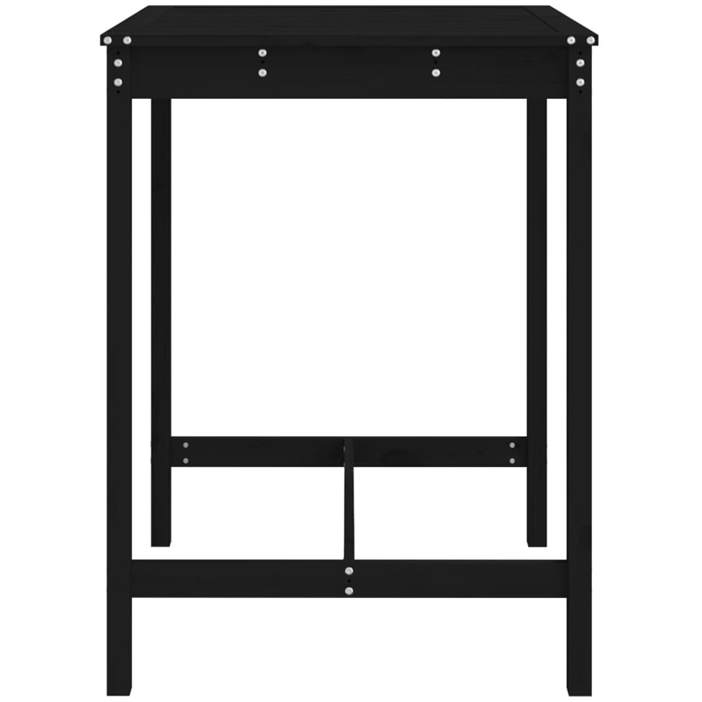 vidaXL 2 Seater Solid Pine Wood Slatted Garden Dining Table Black Image 4