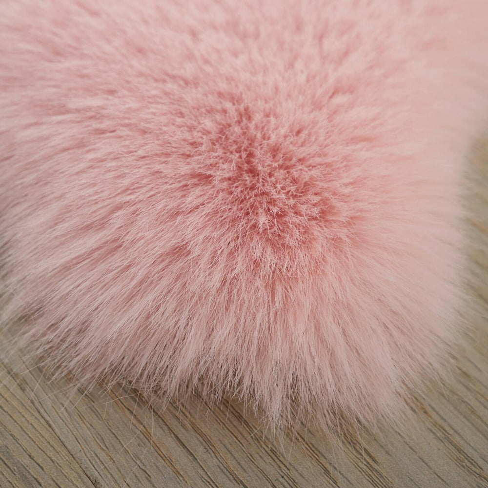 Luxury Faux Fox Fur Rug - Pink Image 3