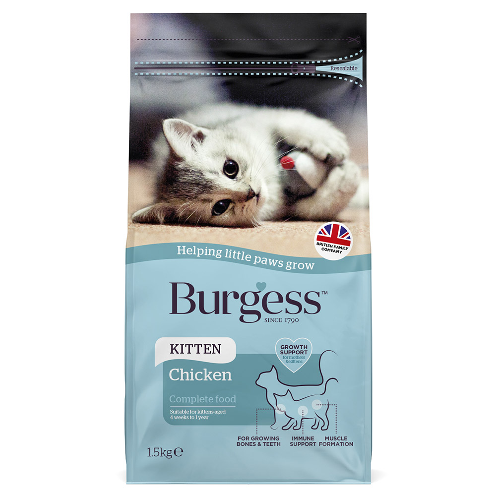Burgess Chicken Complete Kitten Food 1.5kg Image 1