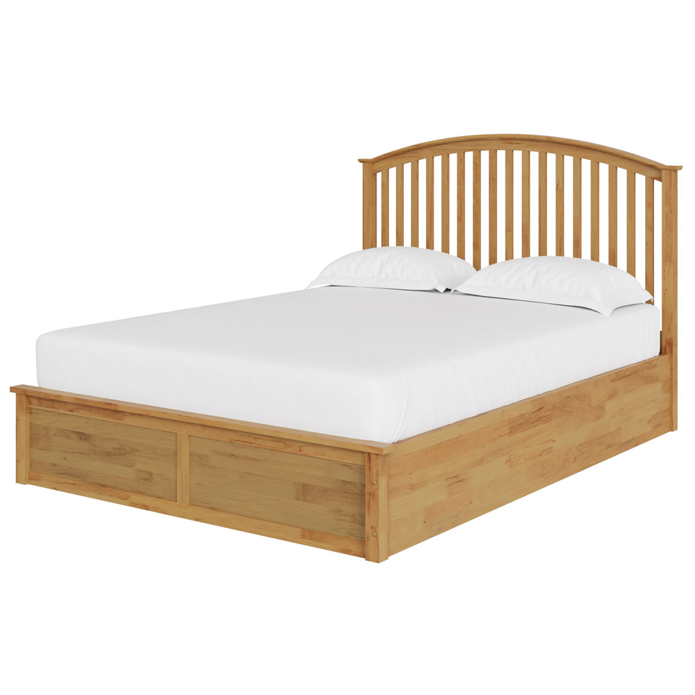 GFW Madrid King Size Oak Wood Wooden Ottoman Bed Image 2