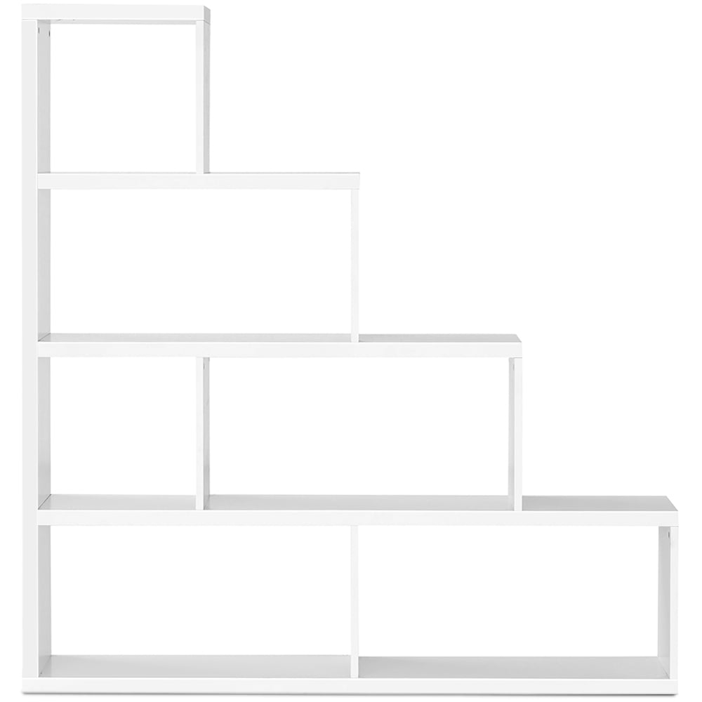Costway 6 Shelf White Ladder Bookcase  Image 3