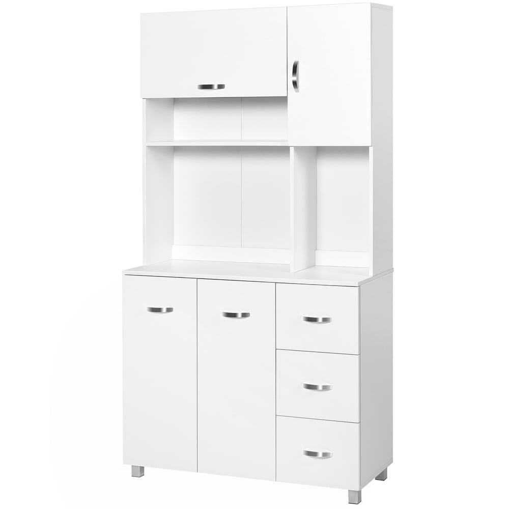 Portland 4 door 3 Drawer White Kitchen Storage Cabinet Image 2