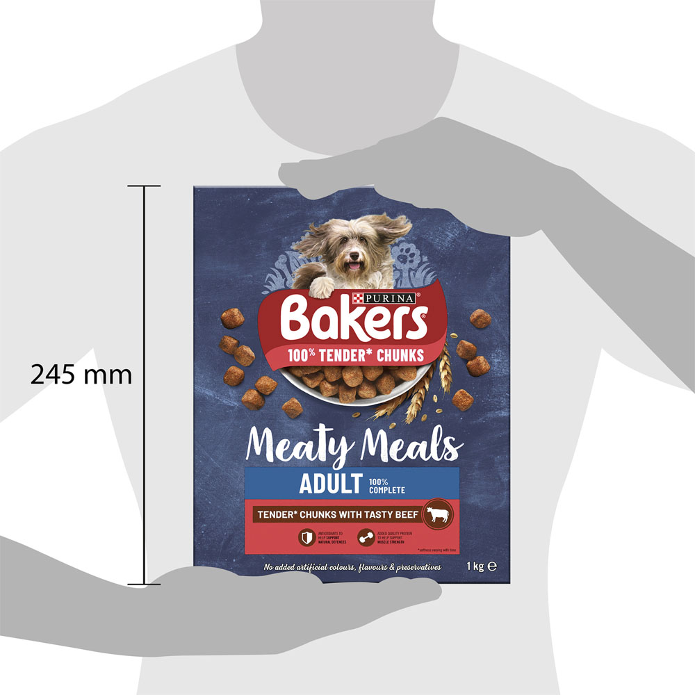 Bakers Meaty Meals Adult Dry Dog Food Beef 1kg Image 7