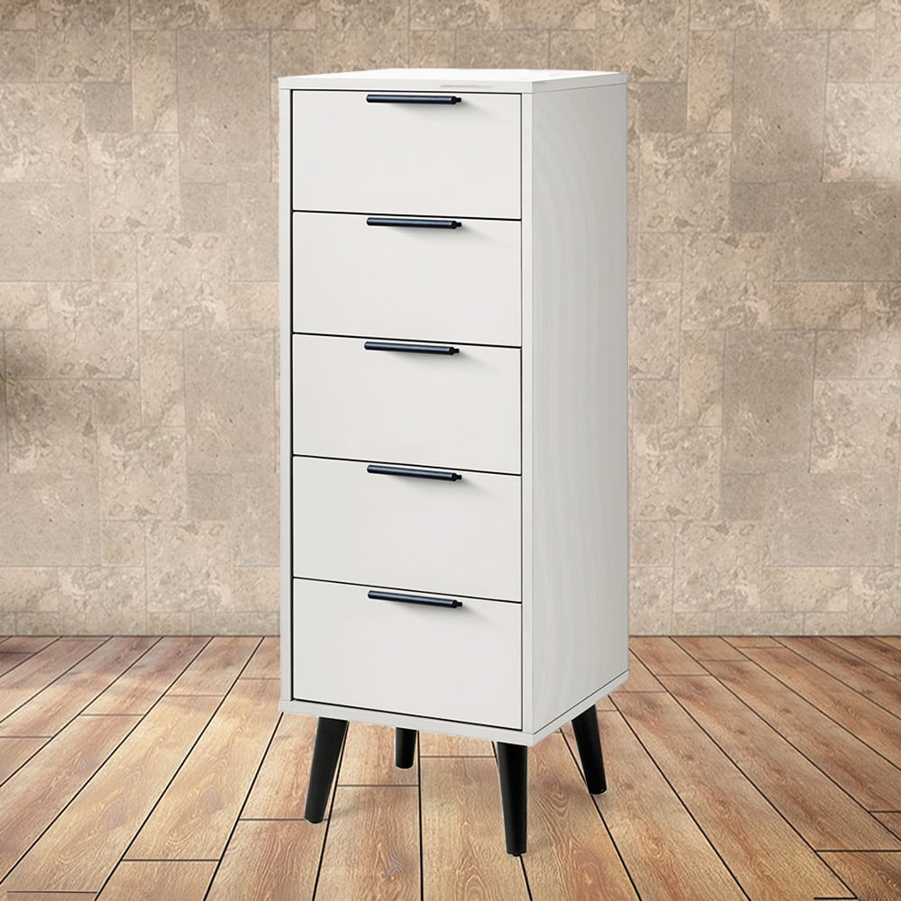 Julian Bowen Alba 5 Drawer Narrow Silk Grey Chest of Drawers Image 6