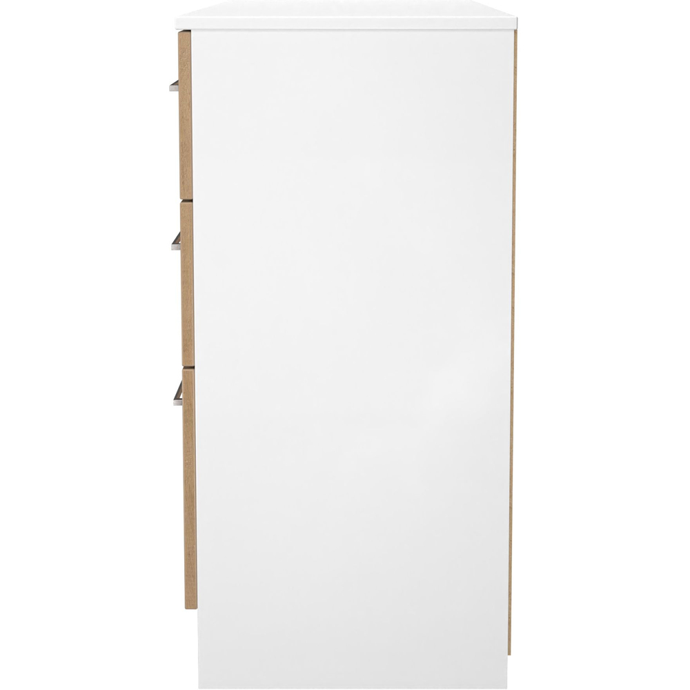 Crowndale Worcester 6 Drawer Slatt Effect and White Wide Chest of Drawers Ready Assembled Image 4
