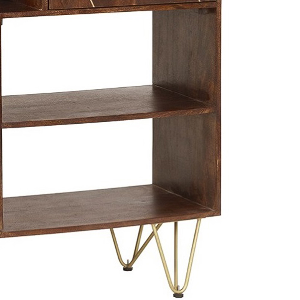 Brooklyn Ozella 2 Door 4 Shelf Dark Gold Display Cabinet Image 5