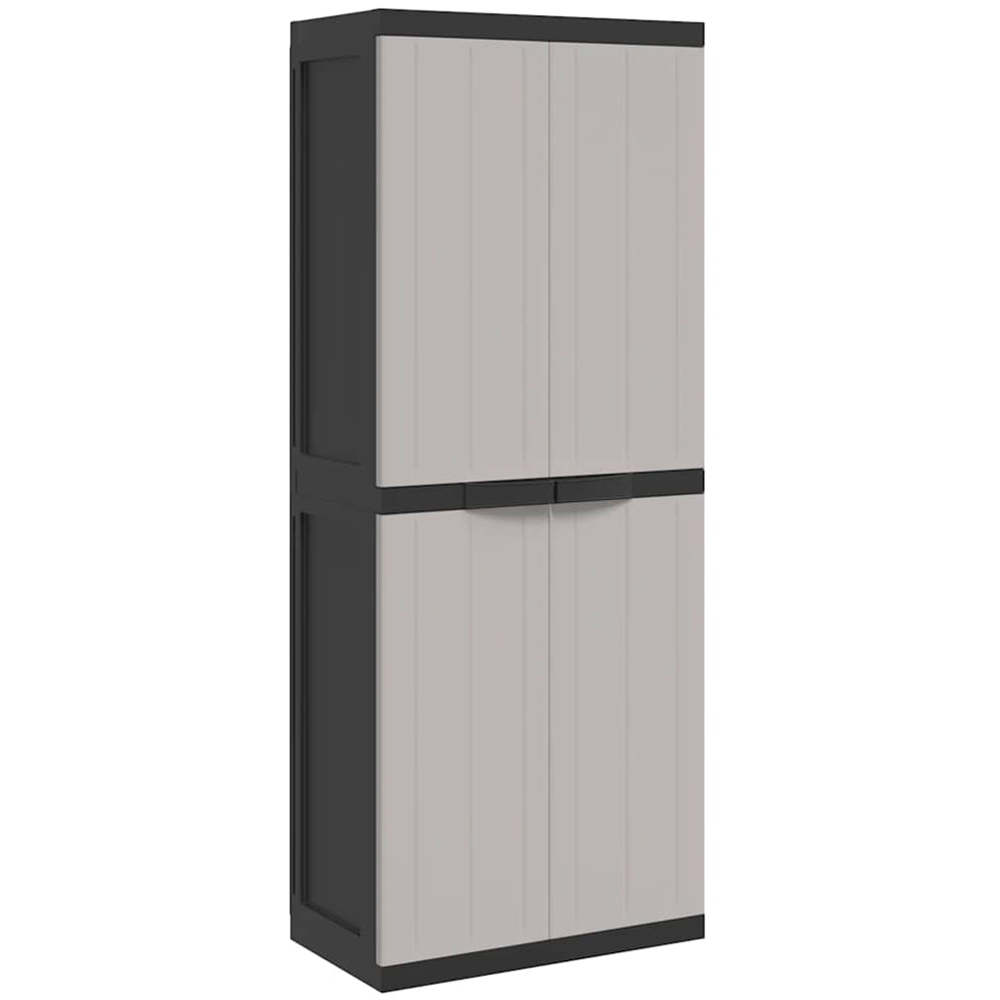 vidaXL Grey and Black Outdoor Storage Cabinet Image 2