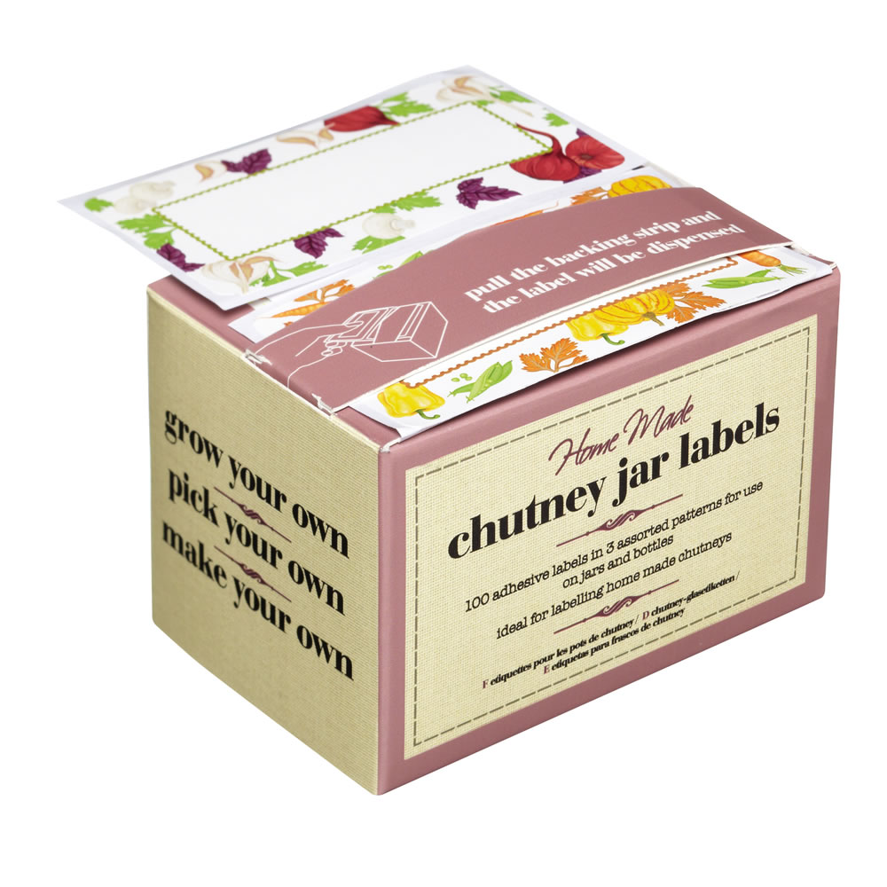 Kitchen Kraft pack of 100 Self Adhesive Chutney Jar Labels Wilko