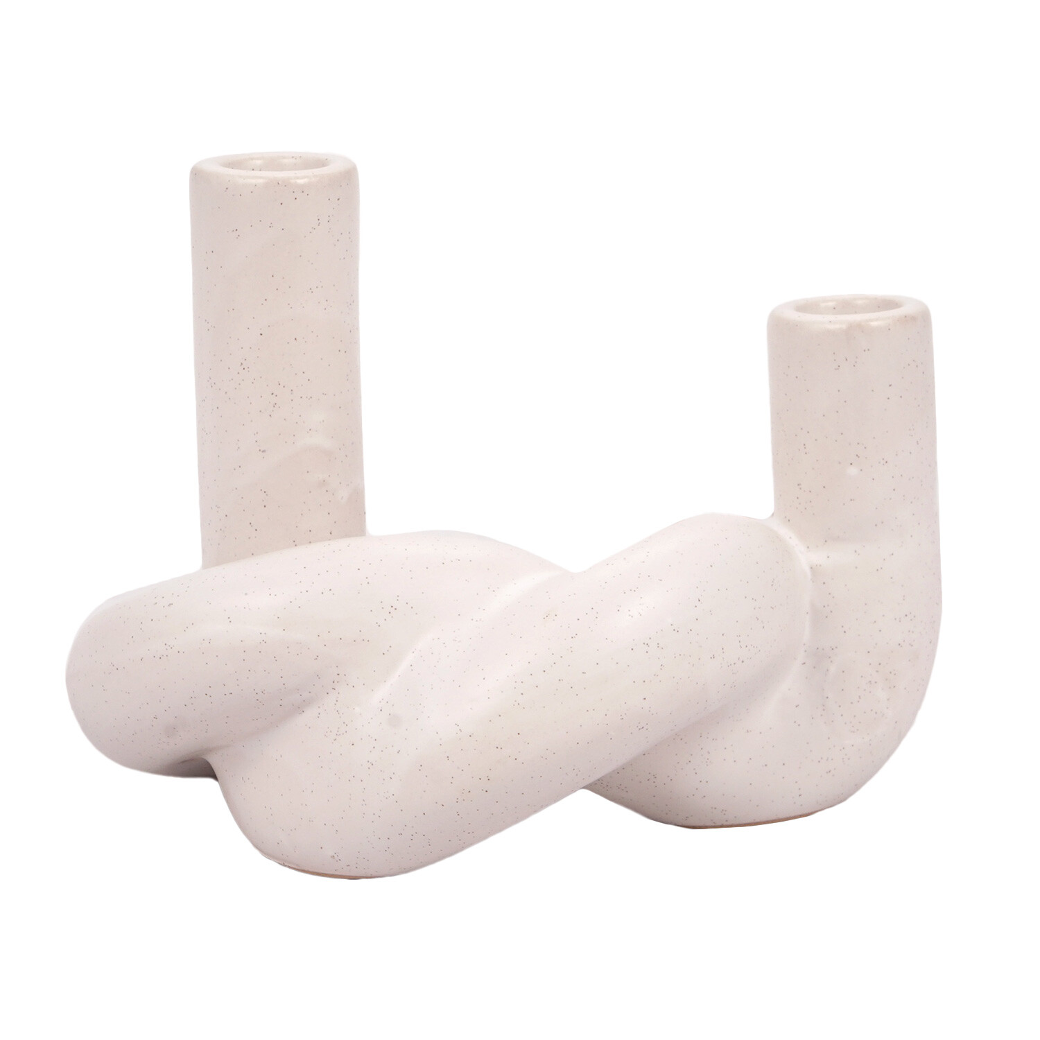 Single White or Black Knot Taper Candle Holder in Assorted styles Image 1