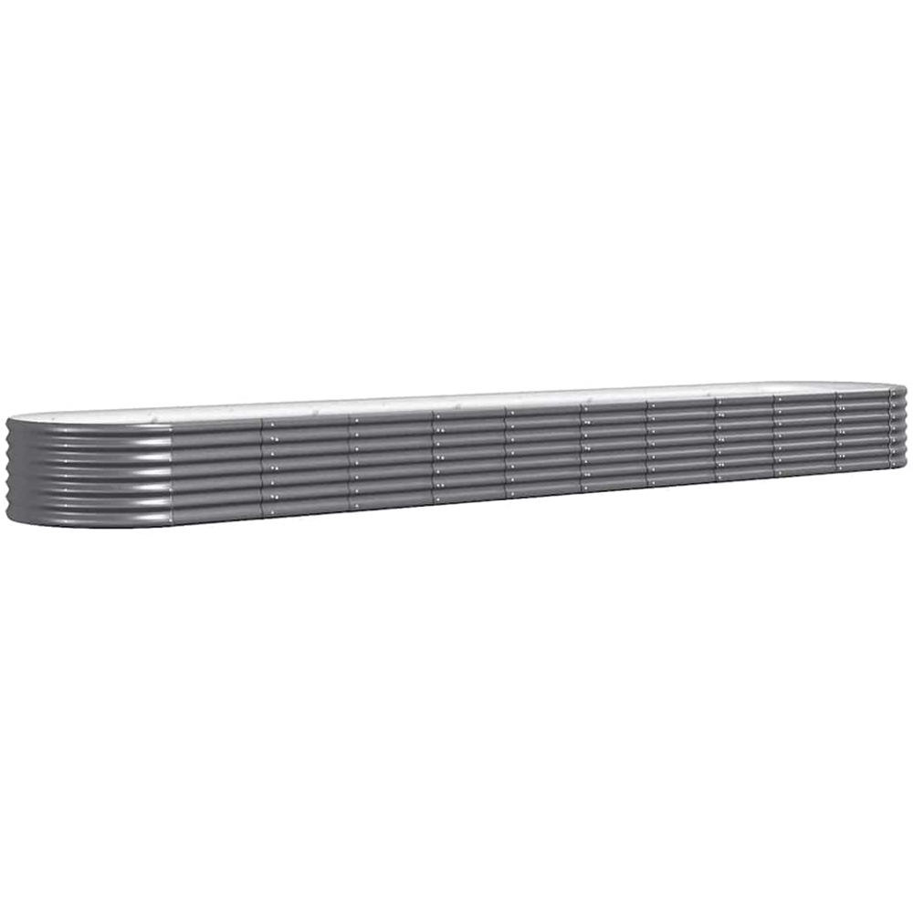 vidaXL Anthracite Galvanised Steel Oval Extra Long Raised Garden Bed 440 x 80 x 36cm Image 1