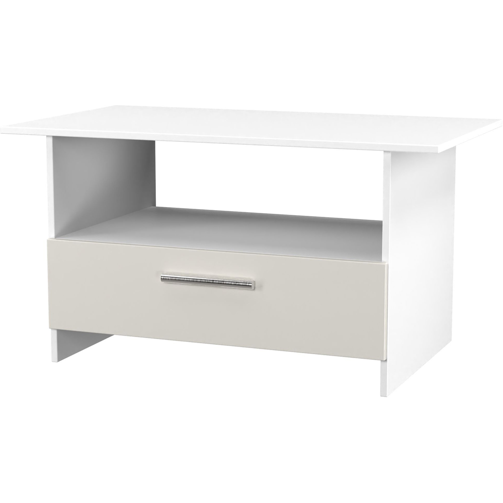 Crowndale Contrast Single Drawer Grey Matt and White Coffee Table Ready Assembled Image 4