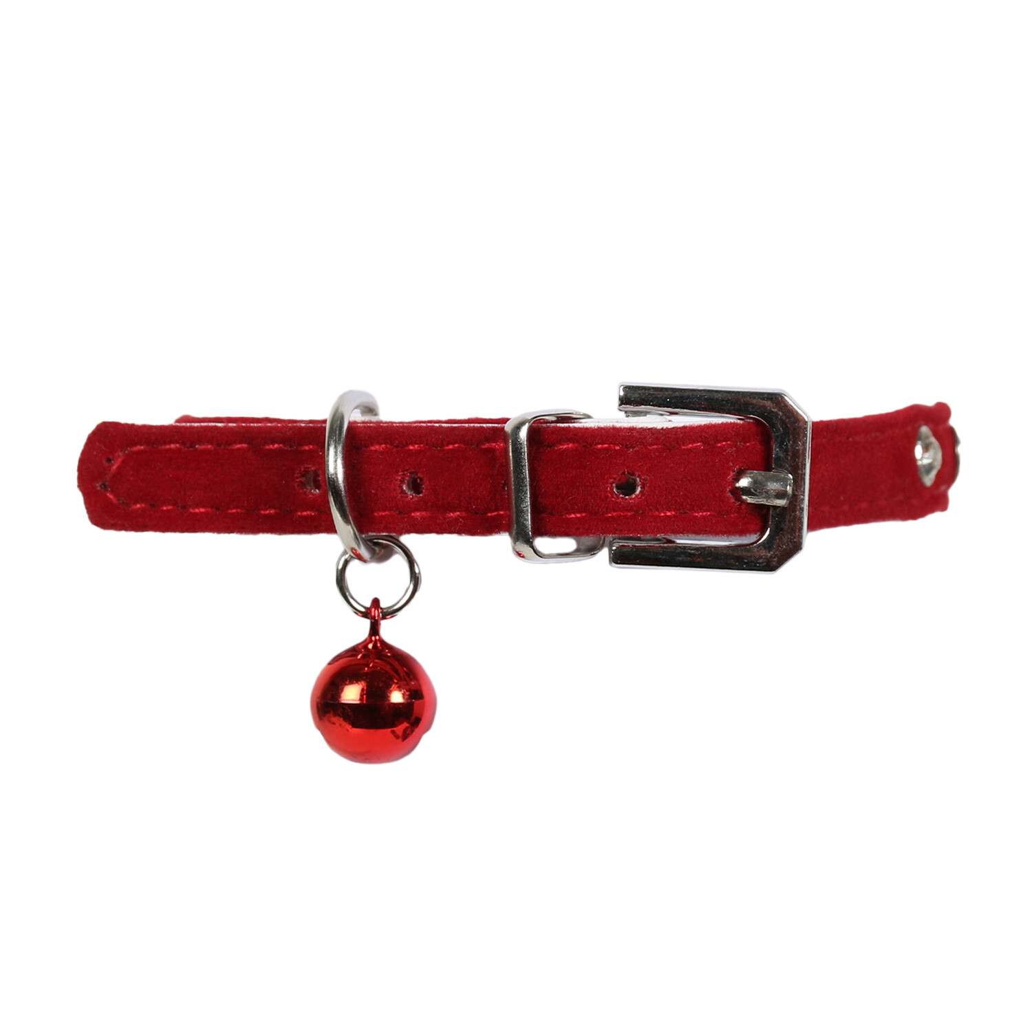 Diamante Cat Collar with Bell - Red Image 1