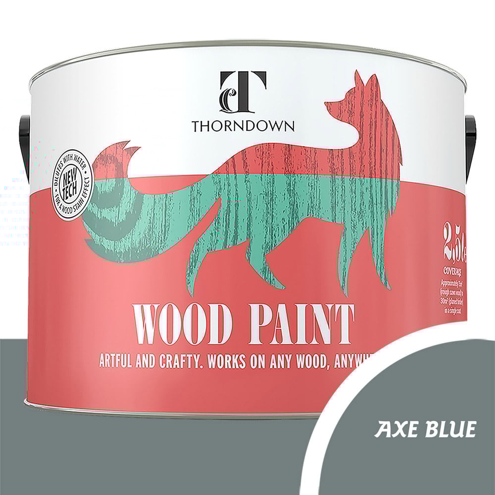 Thorndown Axe Blue Satin Wood Paint 2.5L Image 4