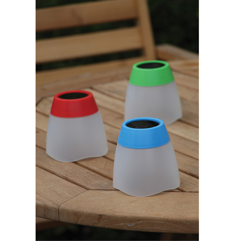 Luxform Green Blue Pink Tumbler Solar Table Light 12 Pack Image 2