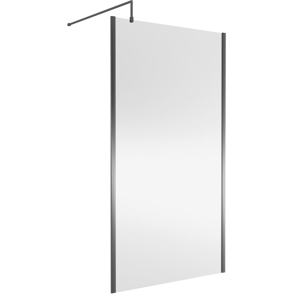 nuie Brushed Pewter Outer Frame Wetroom Screen 1850 x 1100mm Image 1