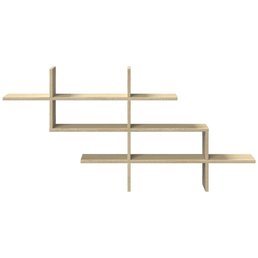 vidaXL 8 Shelf Sonoma Oak Floating Wall Shelf Image 3