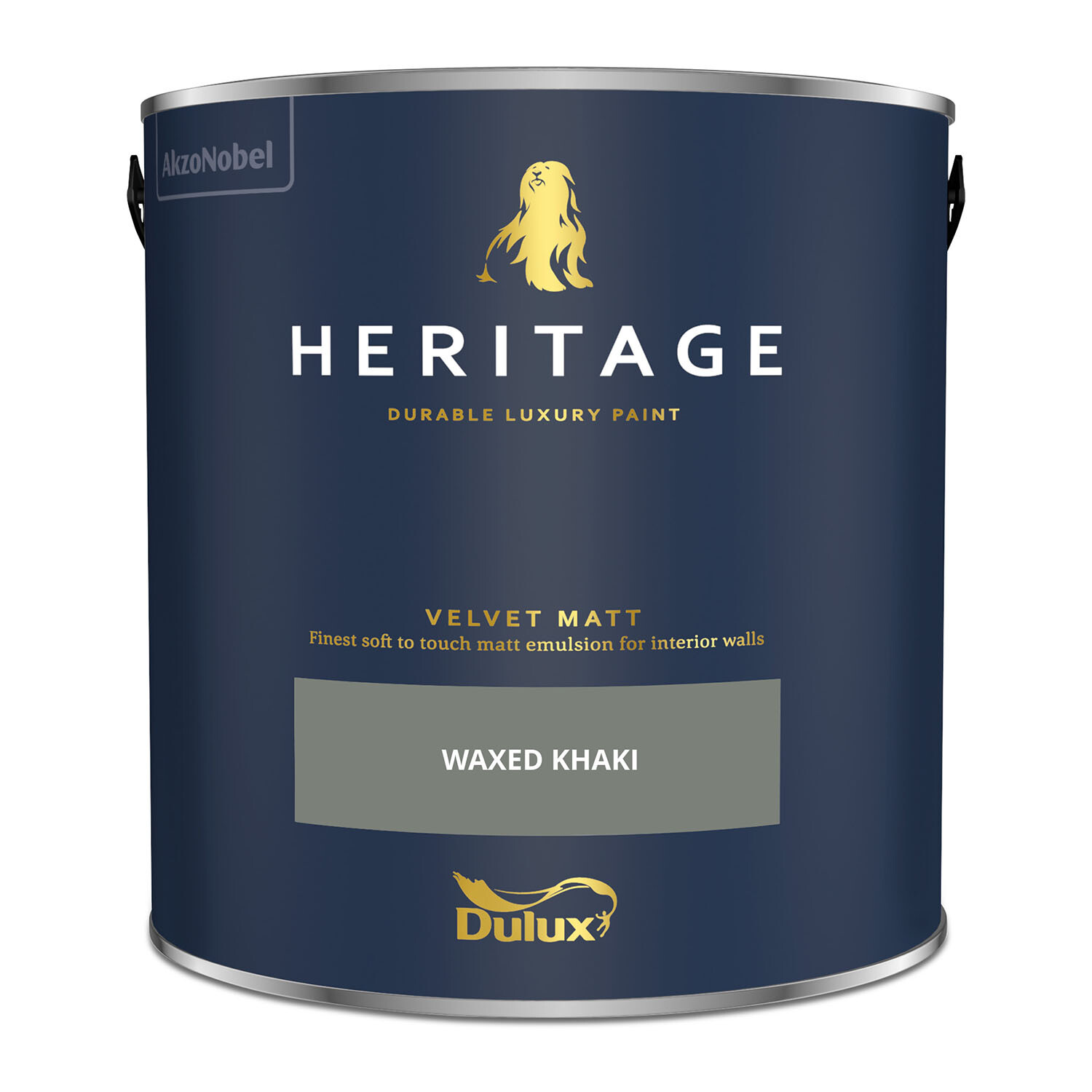 Dulux Heritage Walls and Ceilings Waxed Khaki Velvet Matt Emulsion Paint 2.5L Image 3