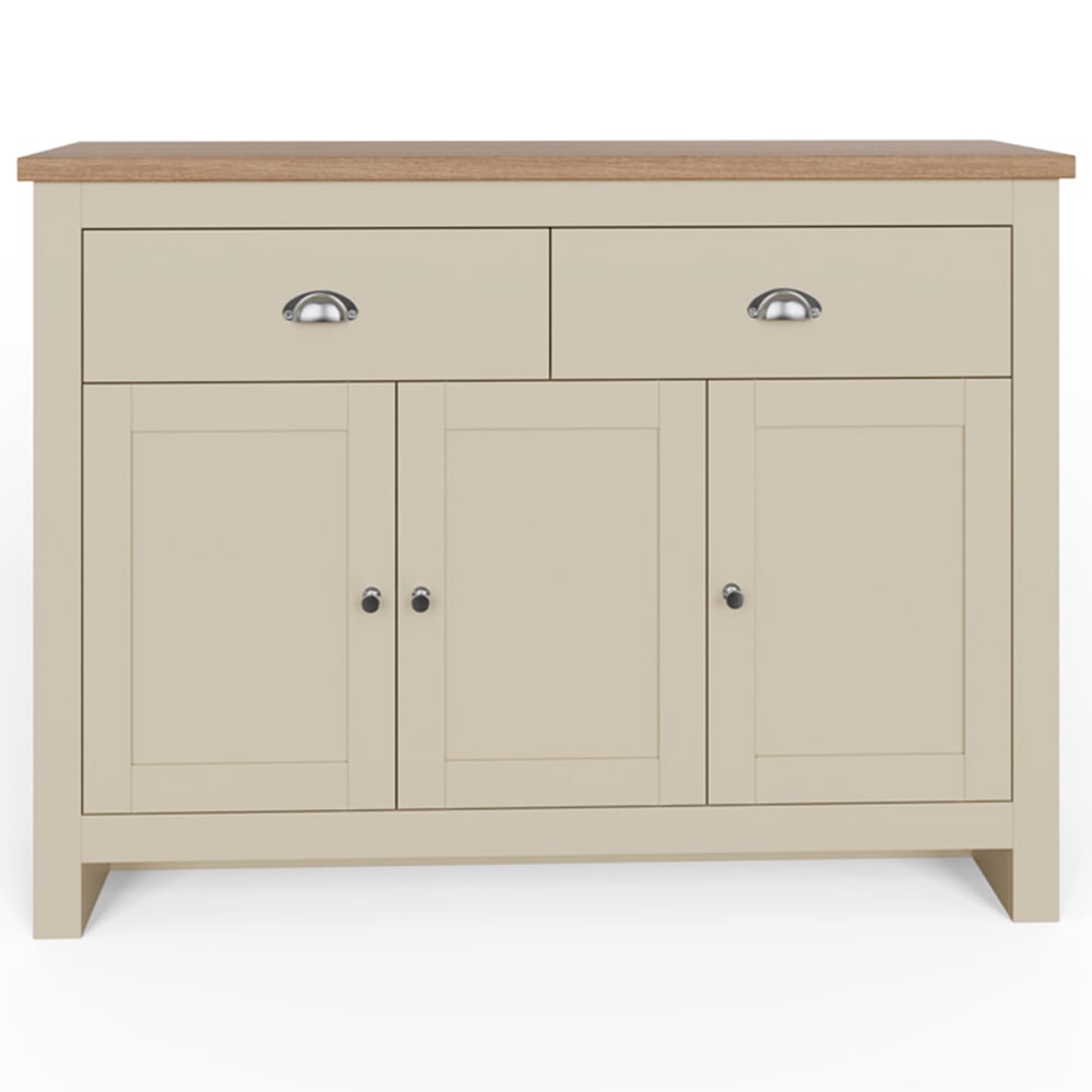 GFW Lancaster 3 Door 2 Drawer Cream Large Sideboard Image 4
