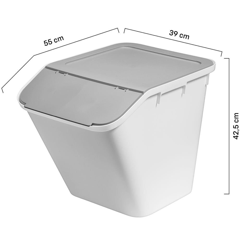 SmartStore Collect Stack-It Large Recycling Bin with Lid 51L 3 Pack Image 6
