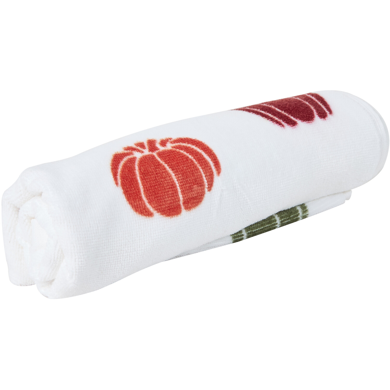 Country Pumpkin Hand Towel - White Image 1