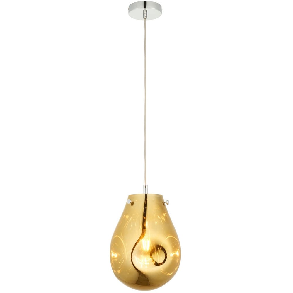 Merano Perugia Small Metallic Glass Gold Pendant Ceiling Lamp Image 1