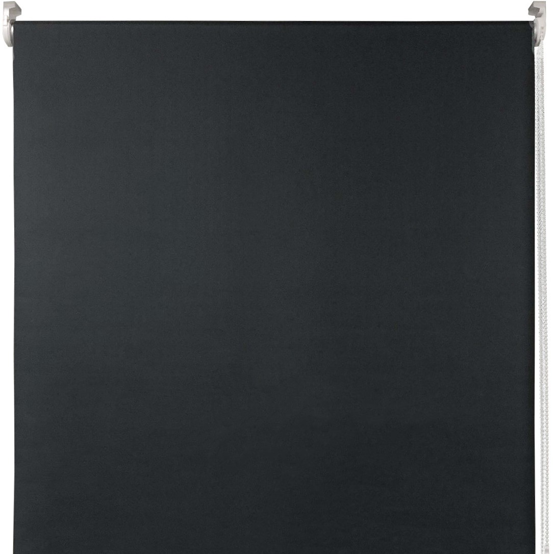 Plain Blackout Roller Blind Charcoal 120cm Image 1