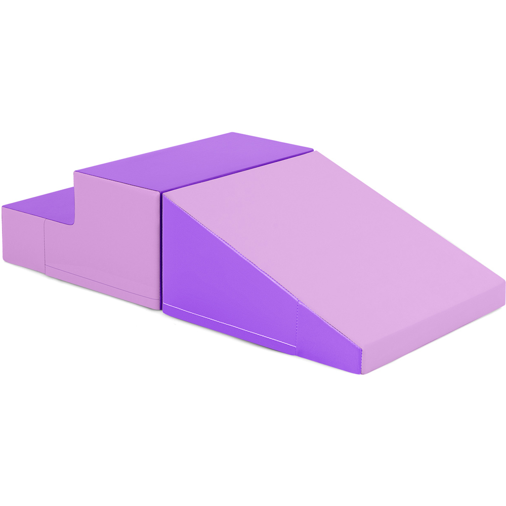 Costway 2 Piece Purple Kids Step and Slide Climber Playset Image 1