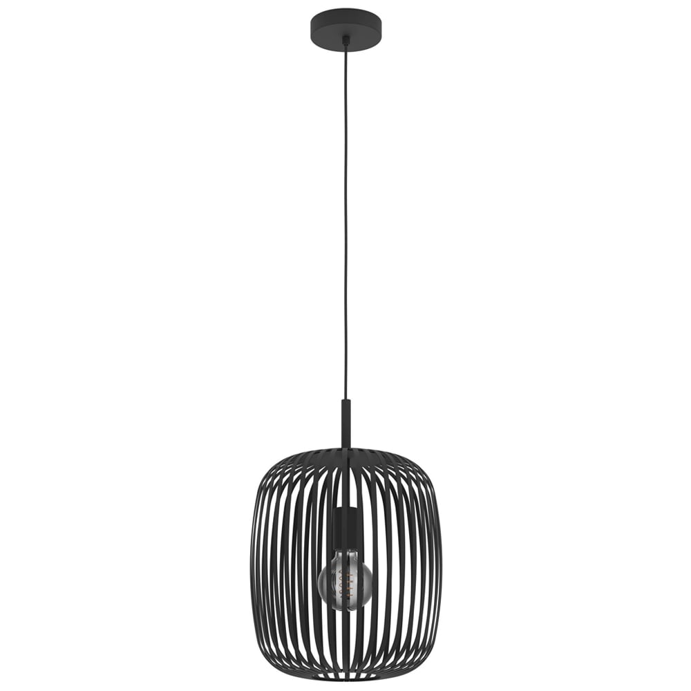 EGLO Romazzina Black Caged Pendant Light Image 1